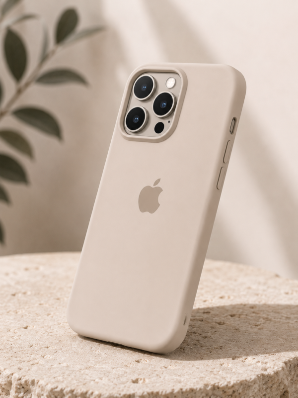 Premium Silicone iPhone Case – Sand Beige