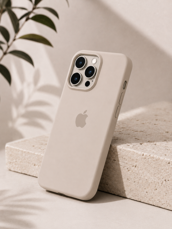 Premium Silicone iPhone Case – Sand Beige
